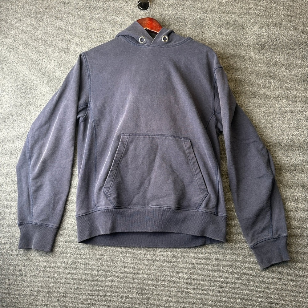 Helmut Lang Hoodie Mens Medium Blue Pullover Sweatshirt Designer Luxury Street
